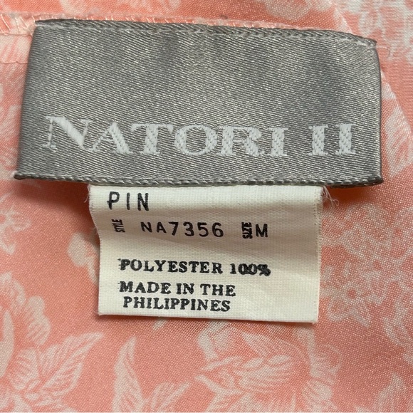 Vintage Natori Slip Dress Nightgown Size M Floral Lace Stretch Coquette Pink - Picture 10 of 11